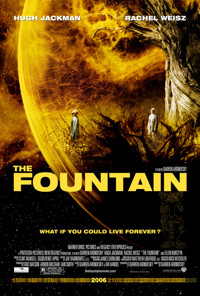 The movie poster for The Fountain, depicting some stuff I'm really not sure how to describe for alt text.